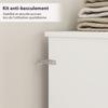 Testiera autoportante con contenitore, Accessorio per letto 4 scomparti a giorno, 140 x 19 x 103,5 cm, Bianco