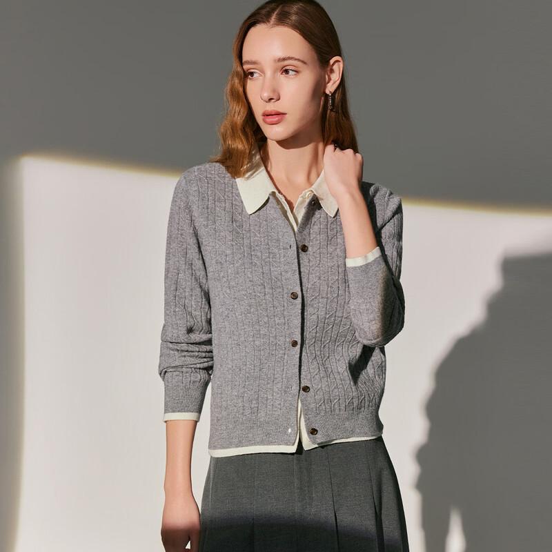 Snowforte Women's Wool Mock Layer Slim Fit Knit Cardigan