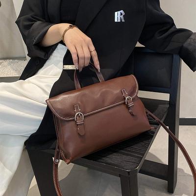 Vintage Postacı Çantası Premium Duyarlı Üst Kat İnek Derisi İşe Gidiş Omuz Çantası Hepsi Bir Arada Çapraz Askılı Çanta Kadınlar için