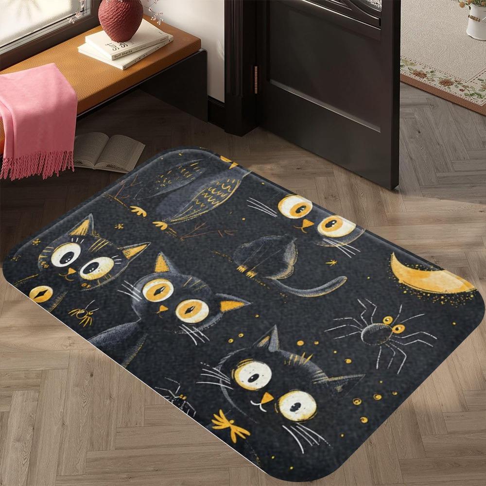 1PC Halloween Pattern Kitchen Rug Non-Slip Door Mat Pop Design Bathroom Rug Bath Mat Carpet for Home Sink Laundry Decor