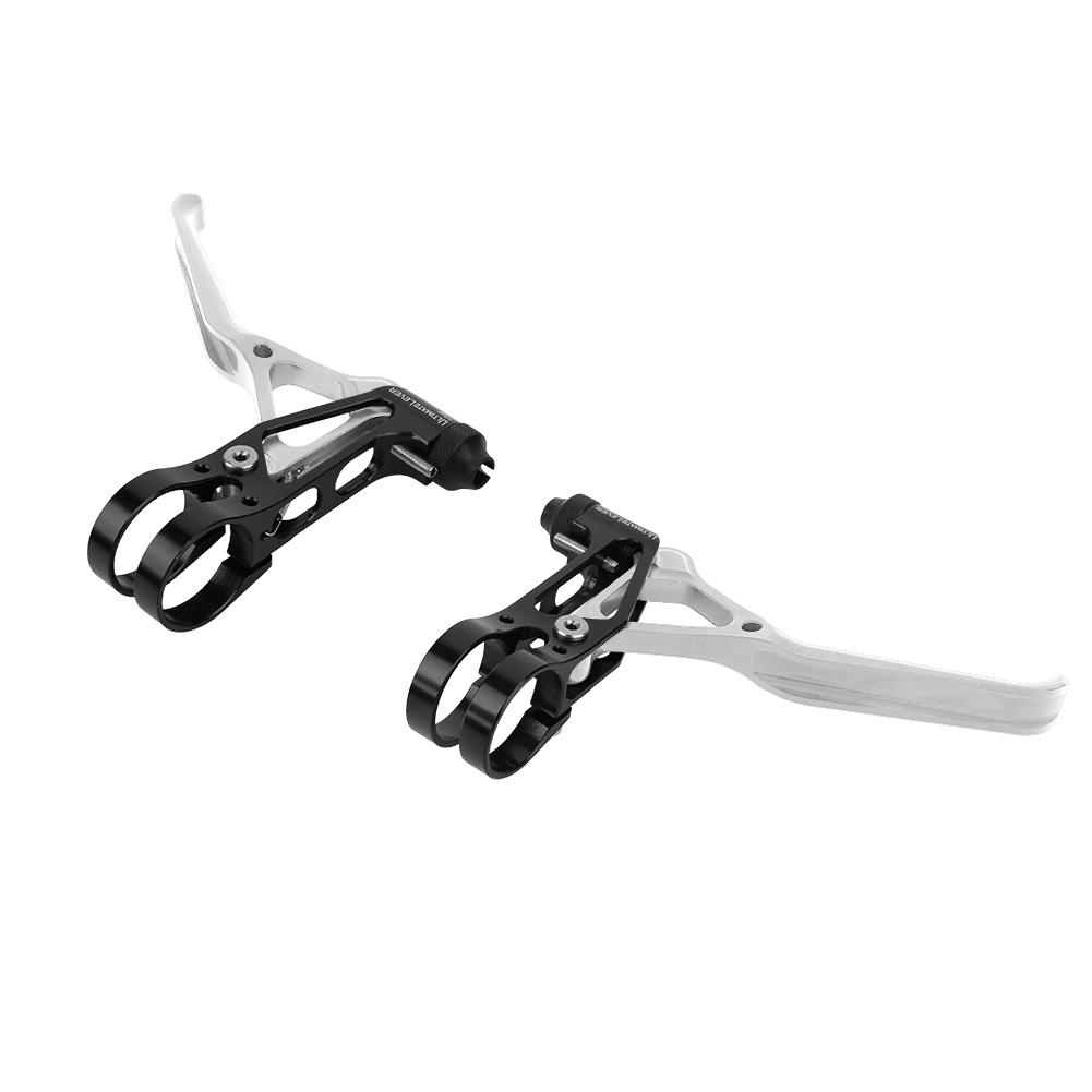 Mountain Bike Brake Handlebar Bicycle Aluminium Alloy Braking Lever Handle AdjustableBlack Silver