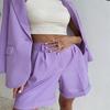 Hirsionsan High Waist Shorts Women 2021 New Summer Casual Elegant Soft Pants with Sashes Loose Shorts with Pockets for Ladies