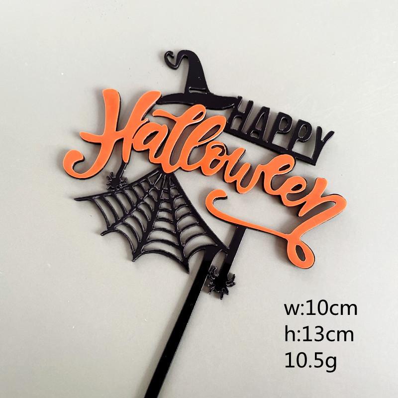 Halloween Acrylic Cake Topper Pumpkin Letter Insert Double Layer Party Decor