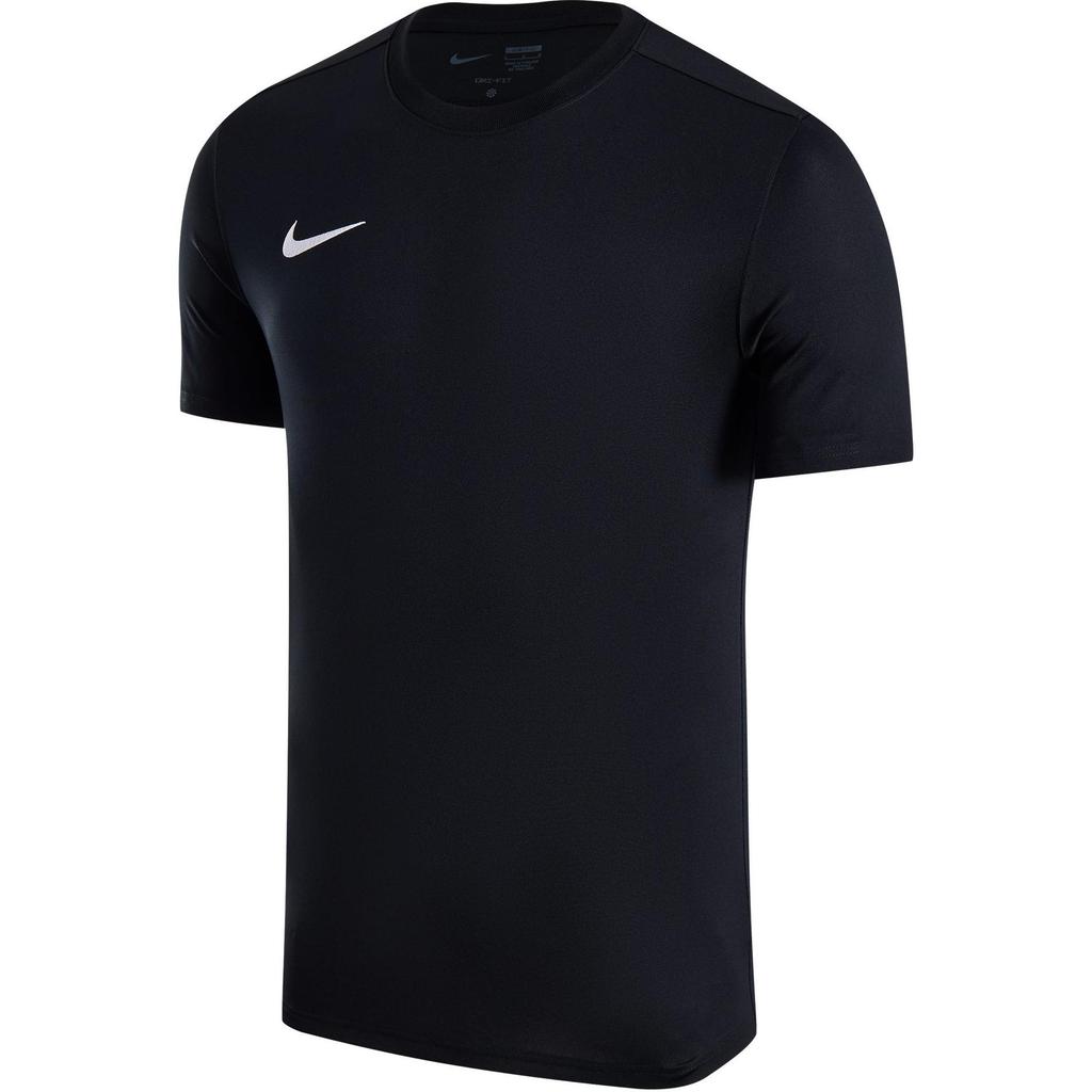 Nike Solid Color Simple Print Small Logo Quick-Dry Round Neck Short Sleeve Soccer Shirt Men Tops Black HF0524-010