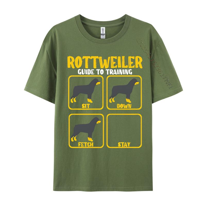 Funny Rottweiler Guide To Training Tshirt Men Top Tshirts Brand Cotton Tops Tees Printed On Casual