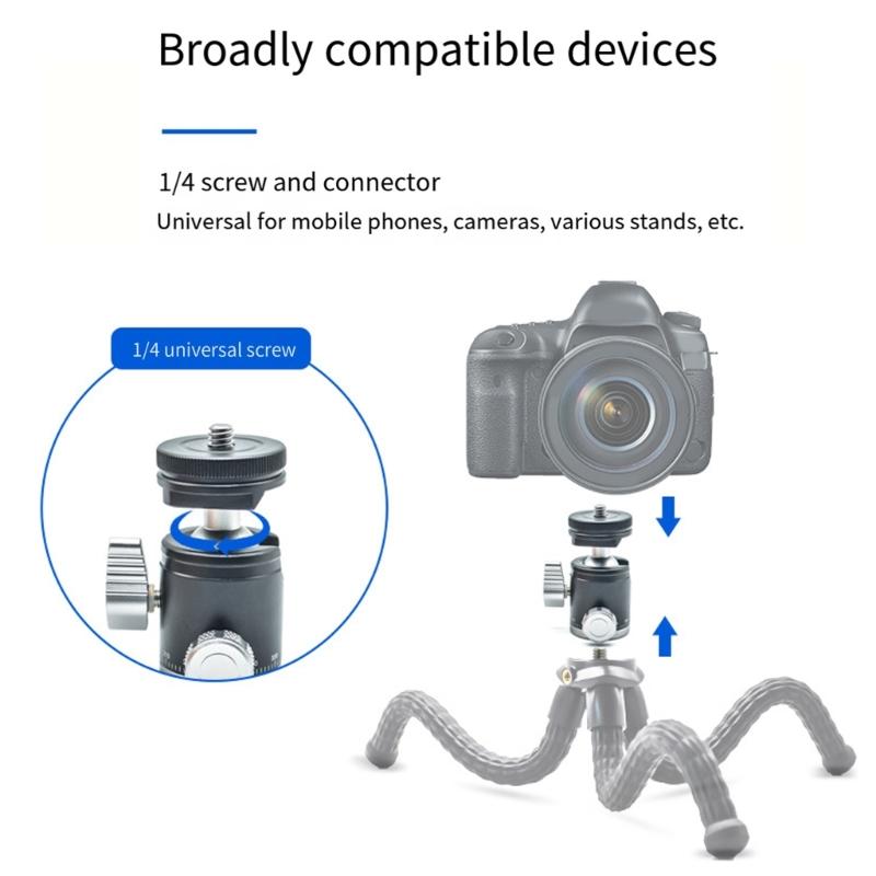 Panoramic Tripod Head Camera Phone Video Pan 1/4inch Screw Mount Ball Head for DSLR Monopod Adapter Photography
