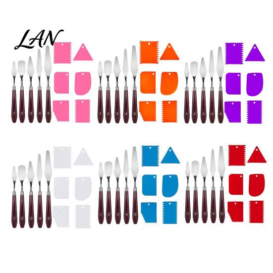 Professional Art Mixing Knives 5Pcs Palette Knife with 6 Paint Scraper, Stainless Steel Spatula Artistic Texture Creation Tools Knife, Oil Metal