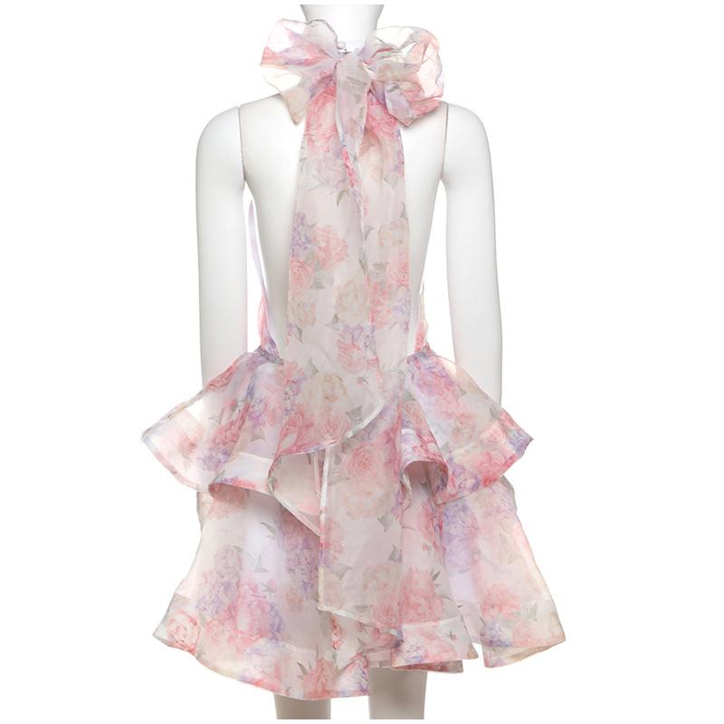Abito Mini Dolce da Donna con Allacciatura Halter in Pizzo Sexy Senza Schiena Volant Impilati A-line Aderente Moda Femminile Abiti da Festa da Principessa