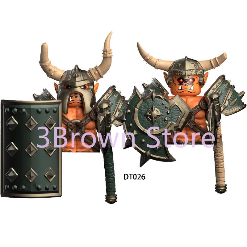 Medieval Building Blocks Accessories MOC Castles Dragon Knights Army Soldiers Warrior Helmets Shields Armors Axes Toy Gift S038