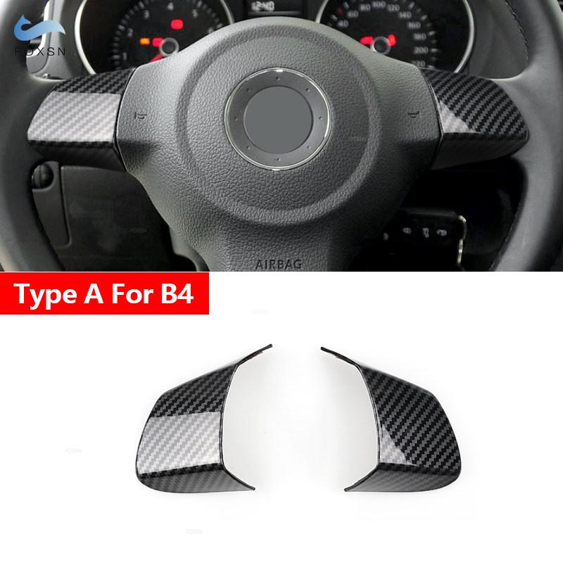 Accessoires de Voiture en ABS Cache-Volant Garniture Pour VW Golf 6 MK6 Passat B7 Jetta Bora CC Tiguan Caddy Touran Motif Fibre de Carbone