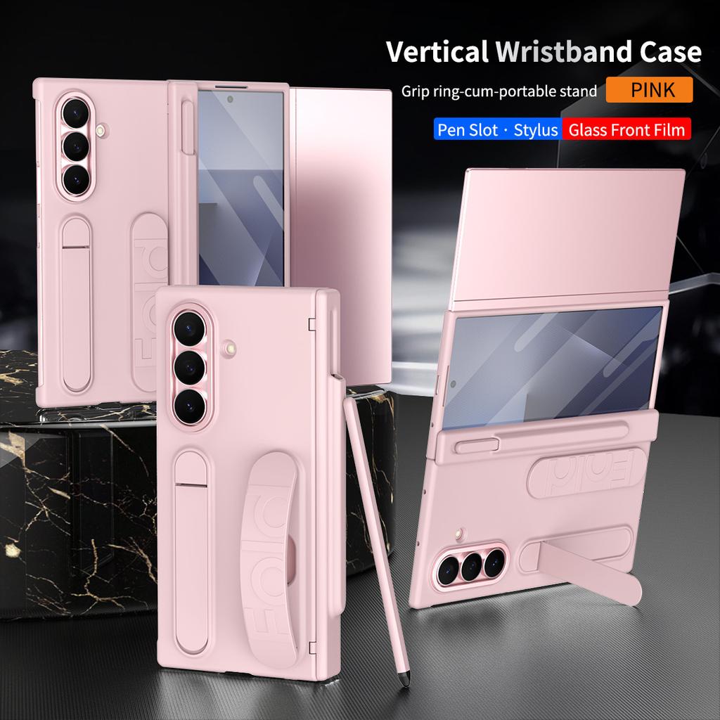 case for Samsung Galaxy Z TriFold Wristband support protective cover hinge pen slot shell film protective cover with pen