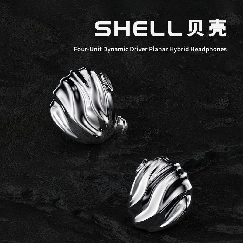 TRN SHELL Four-Unit Dynamic Driver Planar Hybrid IEM Earphones with Liquid Metal Body & Streamlined Electroplating Process
