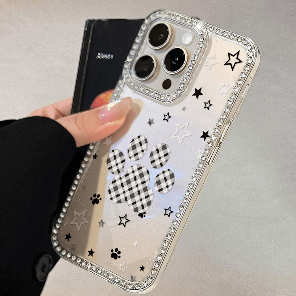 Bracelet Chain Phone Case For iPhone 17 16 15 13 14 for 17Air 17 12 14 16 Pro 17 14 16 Pro Max Sparking Diamond Cute Pattern Hard Cover With Lanyard