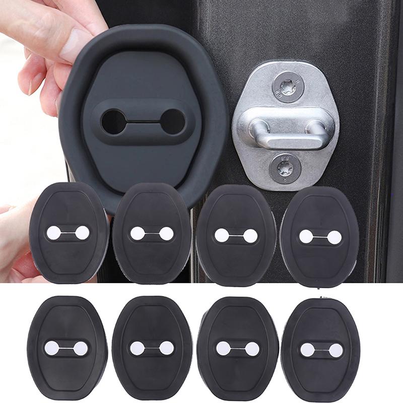 

8Pcs Car Door Lock Anti-collision Silicone Cover Auto Doors Latch Lock Buckle Mute Protective Cushion Car Shock Absorber Pad чёрный