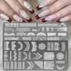 Lace & Floral Vintage Plaid Nail Art Stamping Plate Gel Mold
