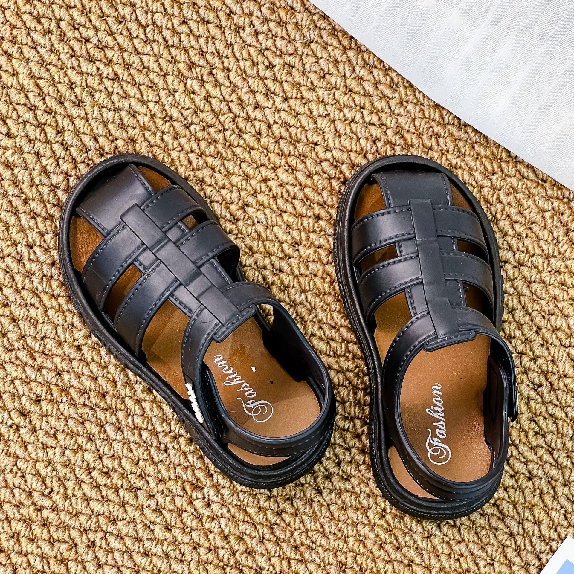 

Kids Summer Solid Color Versatile Sandals - Soft, Comfortable Soles for Indoor/Outdoor Travel 25 (foot length ~15.4cm) чорний