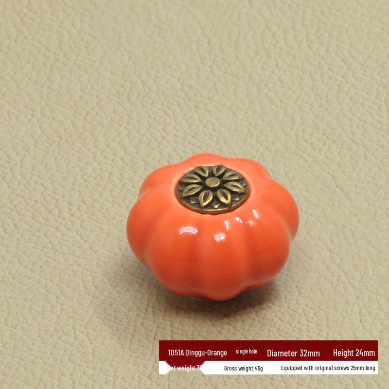 Χρωματιστές Κεραμικές Λαβές Κολοκύθας για Μοντέρνα Κινέζικα Ντουλάπια και Συρτάρια