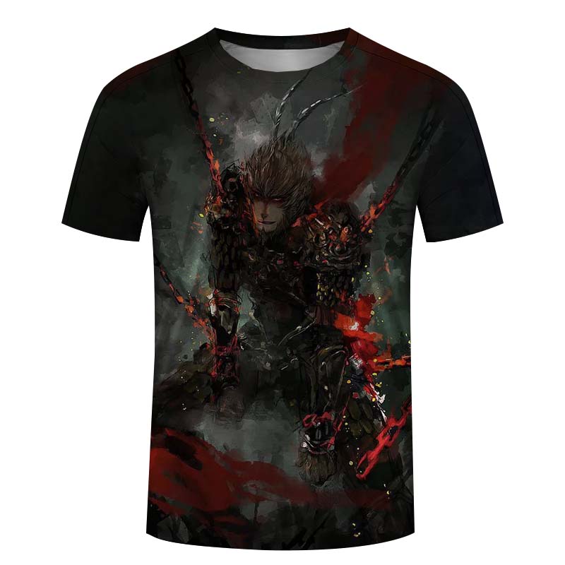 Men's T-Shirt Nezha Wukong Pattern 3D Print Tops Tees Summer Fashion Women Streetwear Oversized Unisex tshirt Men Clothes