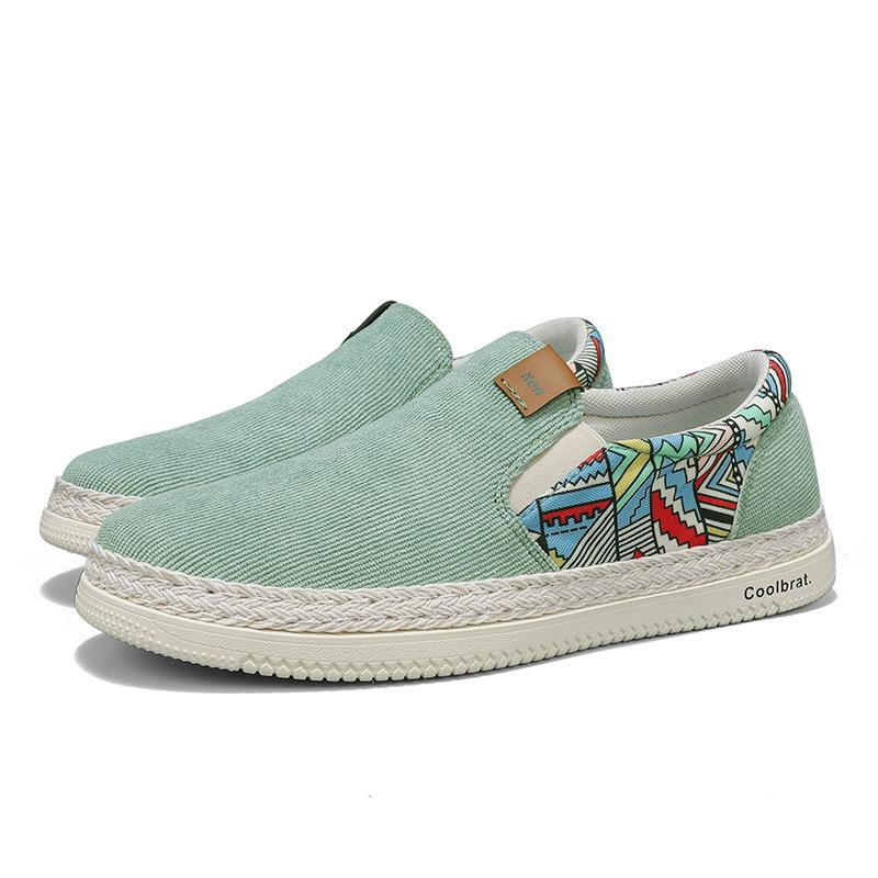 2024 New Summer Men's Shoes Canvas Shoes Casual Board Shoes One Pedal Lazy Men's Old Beijing Cloth Shoes Trend Breathable