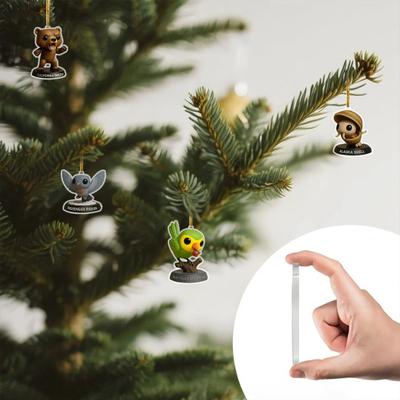 Extinct Species Advent Calendar 24-Day Christmas Countdown Decoration 2D Flat Acrylic Animal Pendant Multifunctional Holiday Ornament