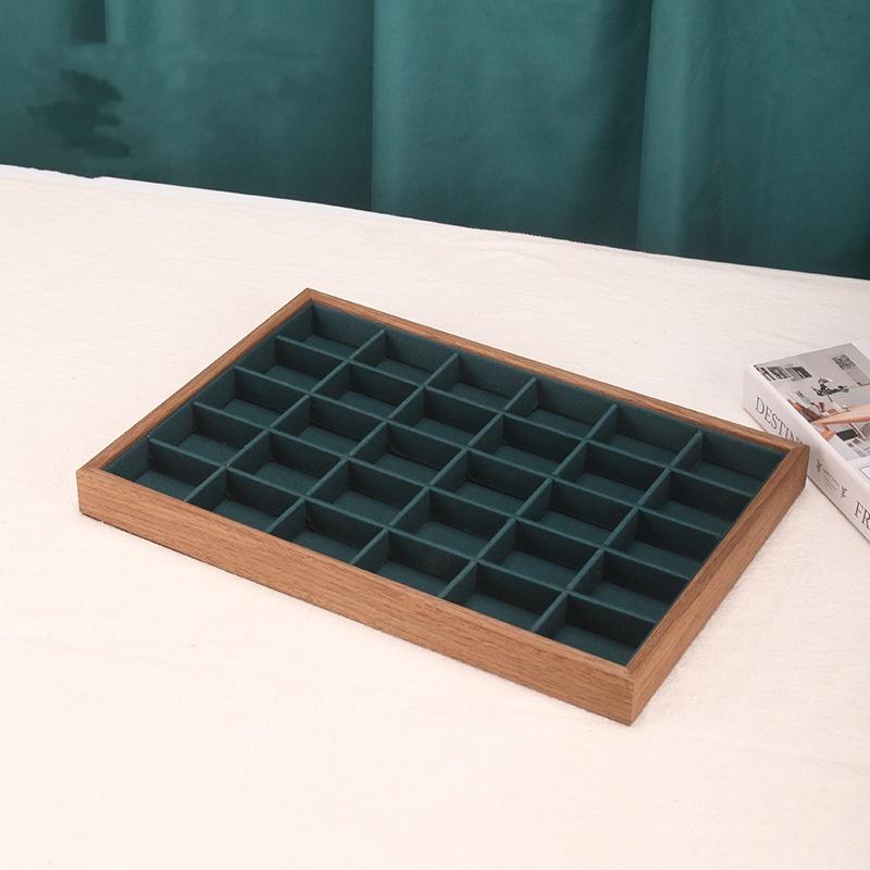 1 piece of walnut patterned jewelry display board earrings necklace ring bracelet 30 grid display board jewelry storage box home