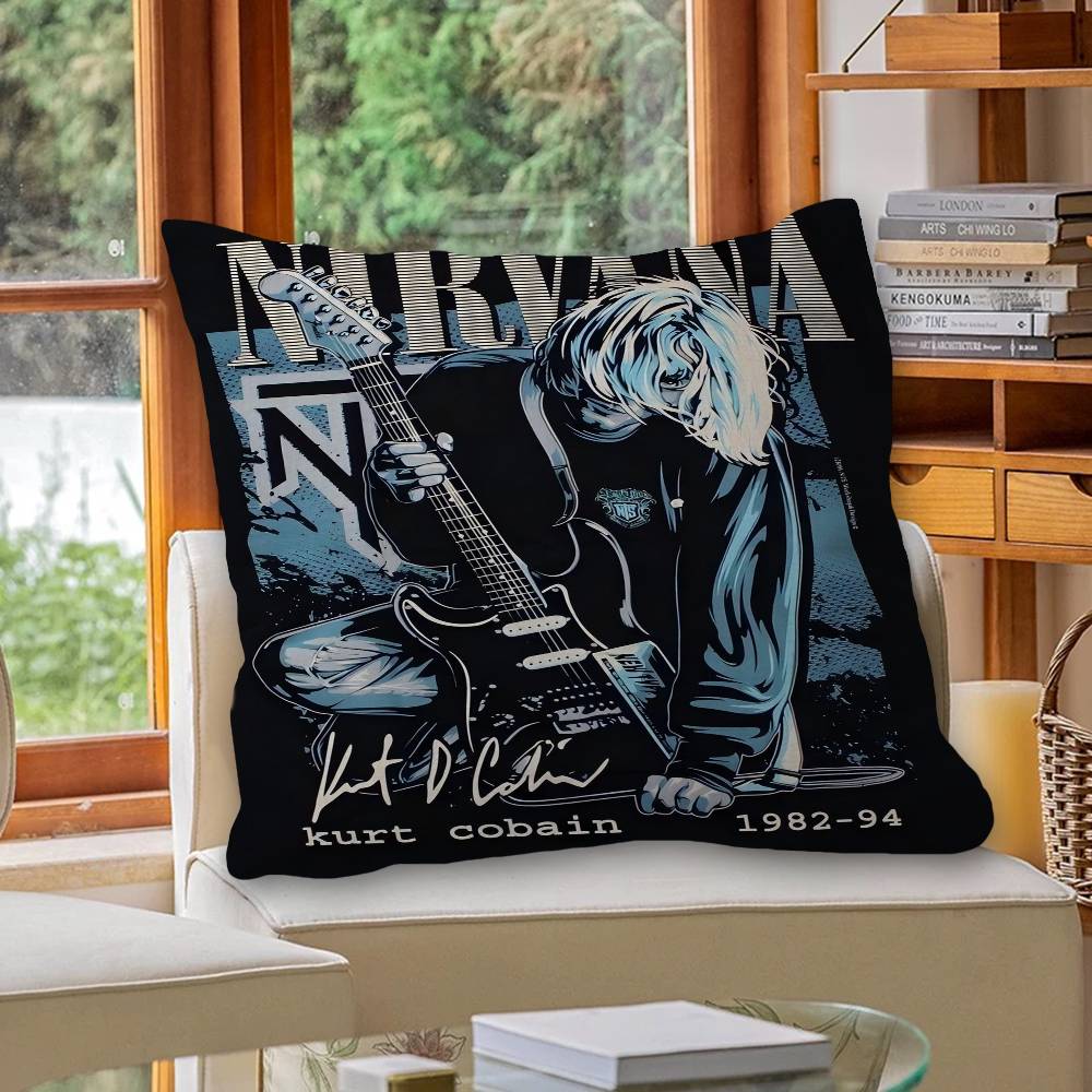 Hot N-Nirvana-K-KurtS Cobain Personalized Pillow Dust Cover Bedroom Kids Party Decoration Pillowcase Birthday Children Gift