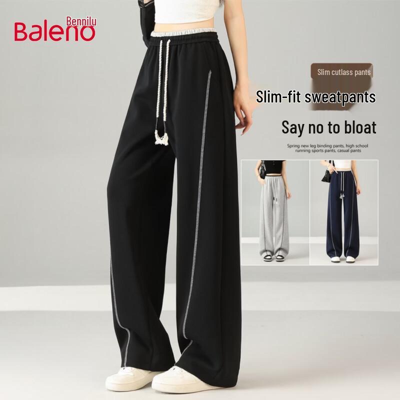 Baleno Women's High-Waist Wide-Leg Casual Pants