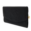 Used 10097 Long Flap Wallet A01434 7940 COCO Mark CC Mark 4th Series Vintage Deca Coco Caviar Skin Black Unisex from