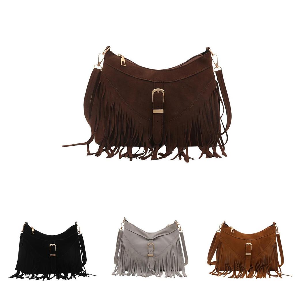 Bohemian Fringe Bag For Women Small Shoulder Crossbody Ethnic Travel Purse