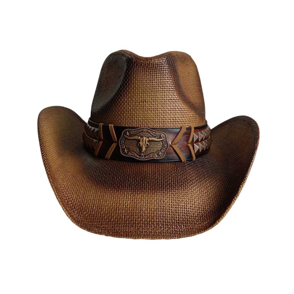 Western cowboy straw hat men and women retro wide-brimmed Cowboy Straw Hat Embroidered Wide Brim chapeau cowboy