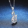 1ct Moissanite Swan Necklace Women D Color Pendant Chain Fashion Jewelry