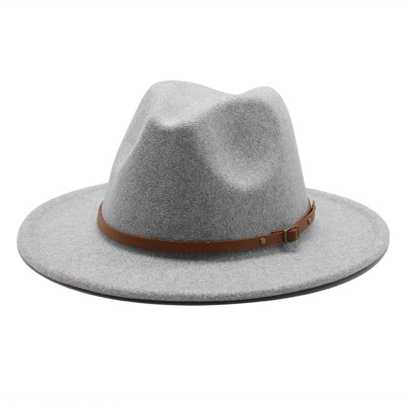 New Fedora Wool Hat Women's Hat European and American Fashion Hat Men's Jazz Hat Woolen Top Hat