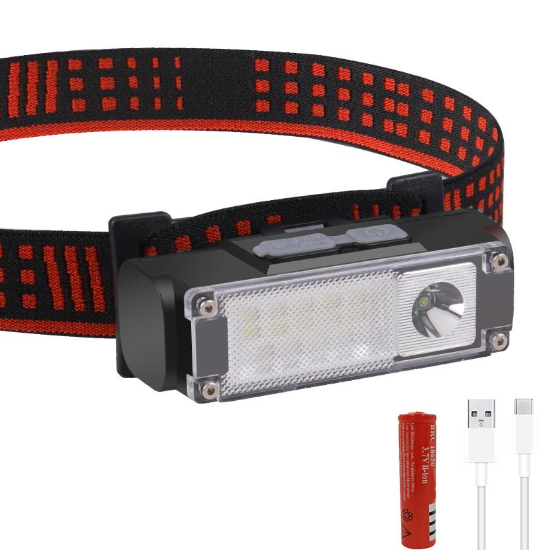 

Светодиодный налобный фонарь, уличные фары, портативный мини-фонарик XPE для кемпинга, Type-C, зарядка через USB, рыболовный светильник для 18650 Package A
