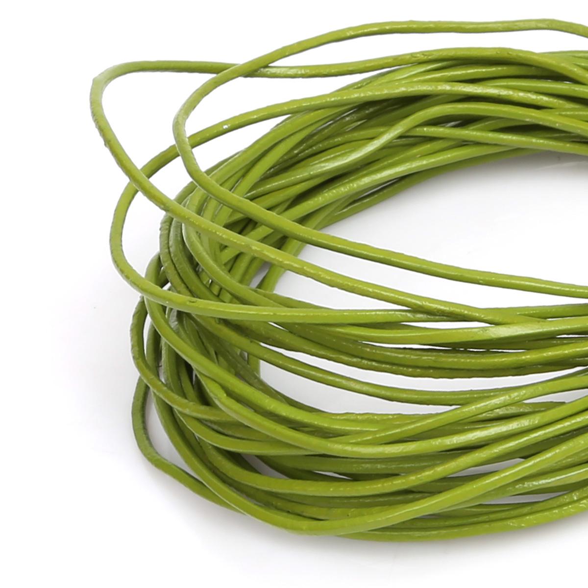

Натуральная круглая кожаная нить для изготовления браслетов, ювелирных изделий, DIY, шнур, шнур 1mm 5M зелёный