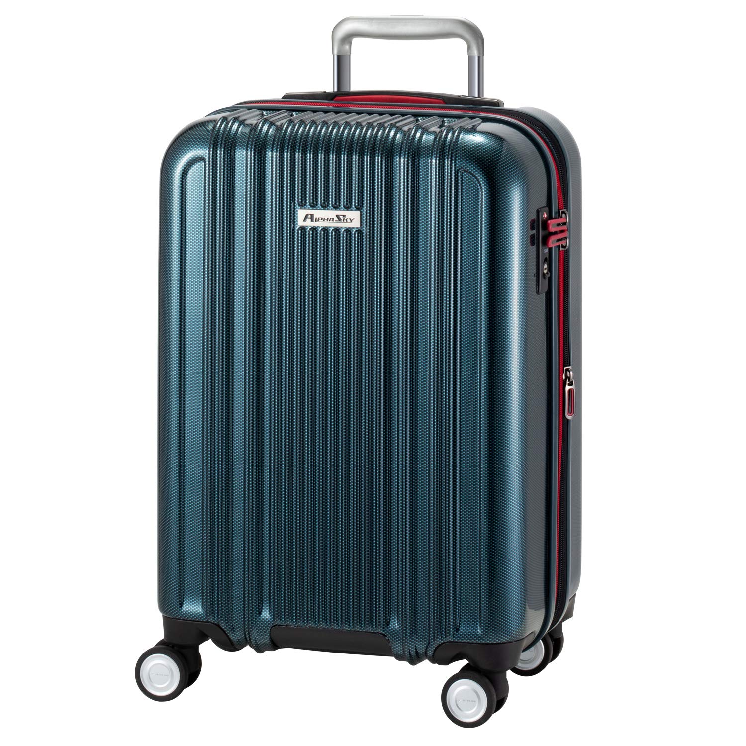 

Suitcase Carry Case Quiet Casters Stopper Expansion S Size 40L 54cm [Plus One] [ALPHA SKY] Carry-on 999-50EX/S (Peacock Carbon)