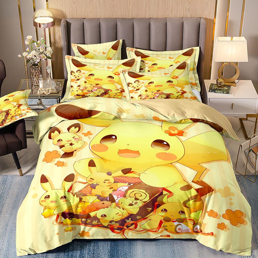 3D Printed Quilt Cover Three-Piece Set Four-Piece Set Children'S Cartoon Duvet Cover