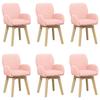 Swivel Dining Chair 6 Pcs Boucle Pink 54 X 58 X 87 Cm