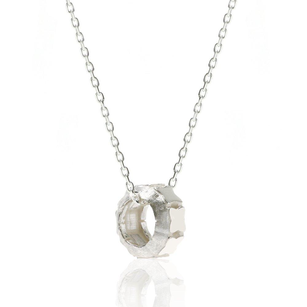 [Cloud-jewelry] Cloud Jewelry Flower Ring Flower Women s Necklace Pendant [Wooden Gift Box Included] Sterling Silver 925 FRN-1