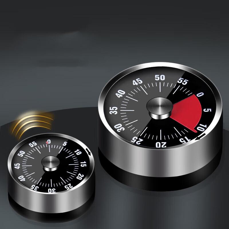 Magnetic Stainless Steel Mechanical Kitchen Timers (2-Pack)