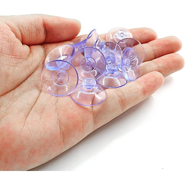 Zorfeter 40 Pcs 0.78 Inch Mini Clear Suction Cups Without Hooks Without Holes, Transparent Plastic Sucker Pads for Festival Decoration Wall Glass