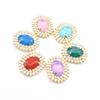 Exquisite 5 Pieces 23 * 28mm Double Row Elliptical Protein Rhinestone Sewn Button Metal Decal DIY Bow Shoe Hat Clothing Accesso