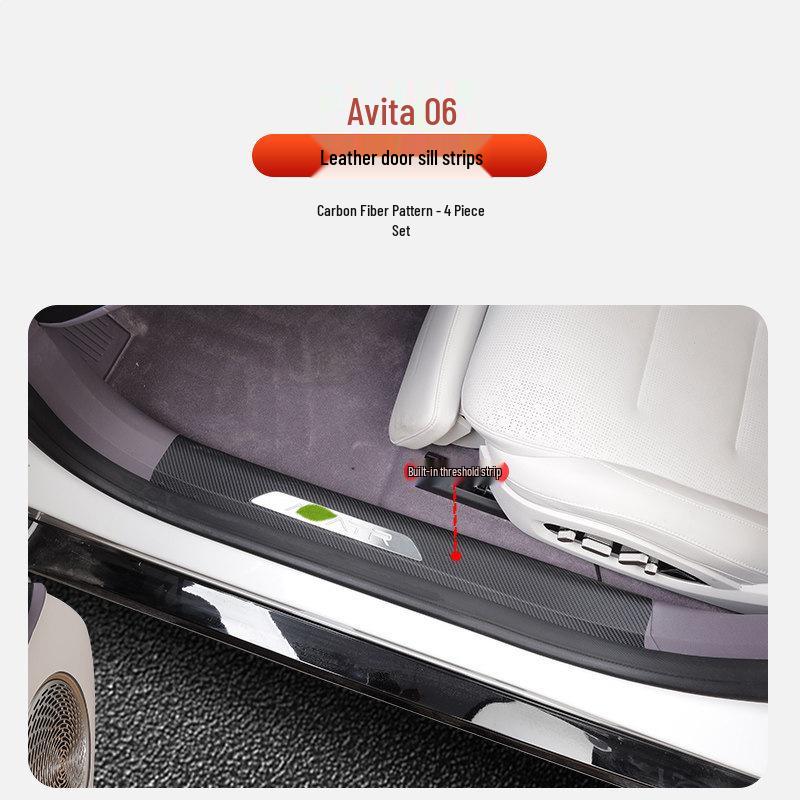 Avatr 06 ABS Welcome Pedal & Anti-scratch Door Sill Strip for Leather Interior.