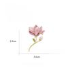 Women's Elegant Pink Flower Brooch Enamel Magnolia Pin Floral Lovers Coat Pin Fashion Dressing Jewelry Accessories Gift