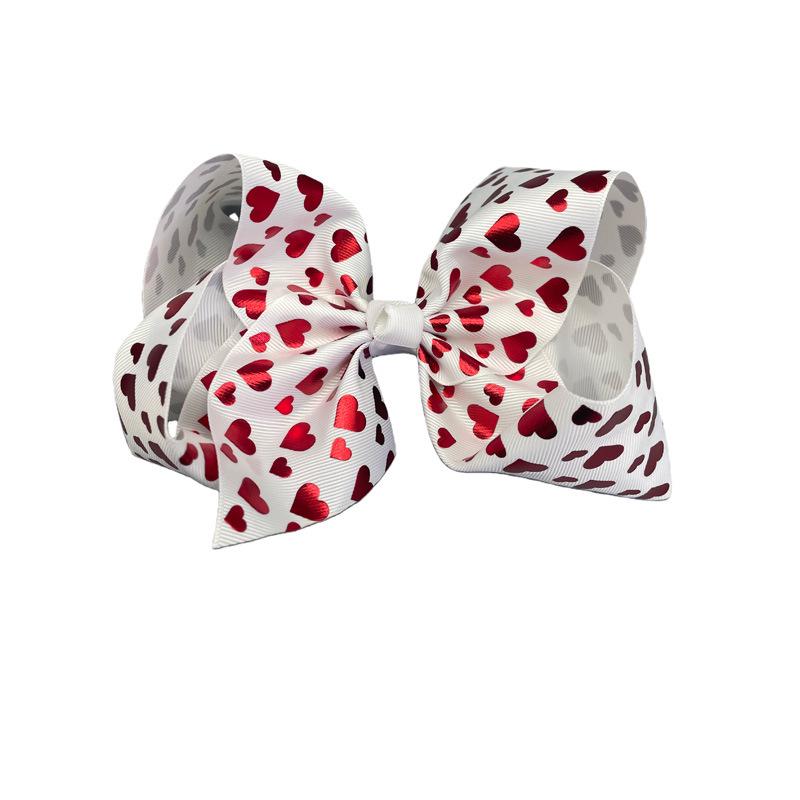 Cross-Border Valentine's Heart Bow Hair Clip & Elastic Hair Tie