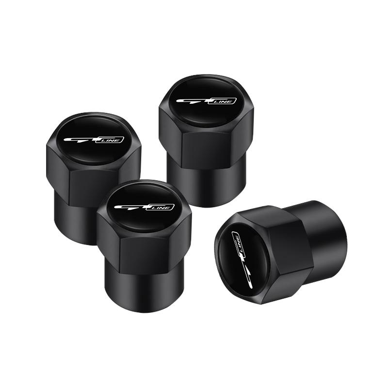 AABIX1 4Pcs Tire Valve Caps Aluminum Car Wheel Stem Air Valve Caps For Kia Picanto GT-Line Ceed Sportage Rio ProCeed Niro Morning Forte