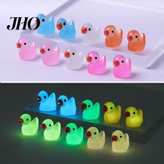 Duck-themed Room Accents 20Pcs Mini Duck Glow-in-the-dark Resin Ornaments Adorable Realistic Figurines Sculptures for Garden Home Party Decoration