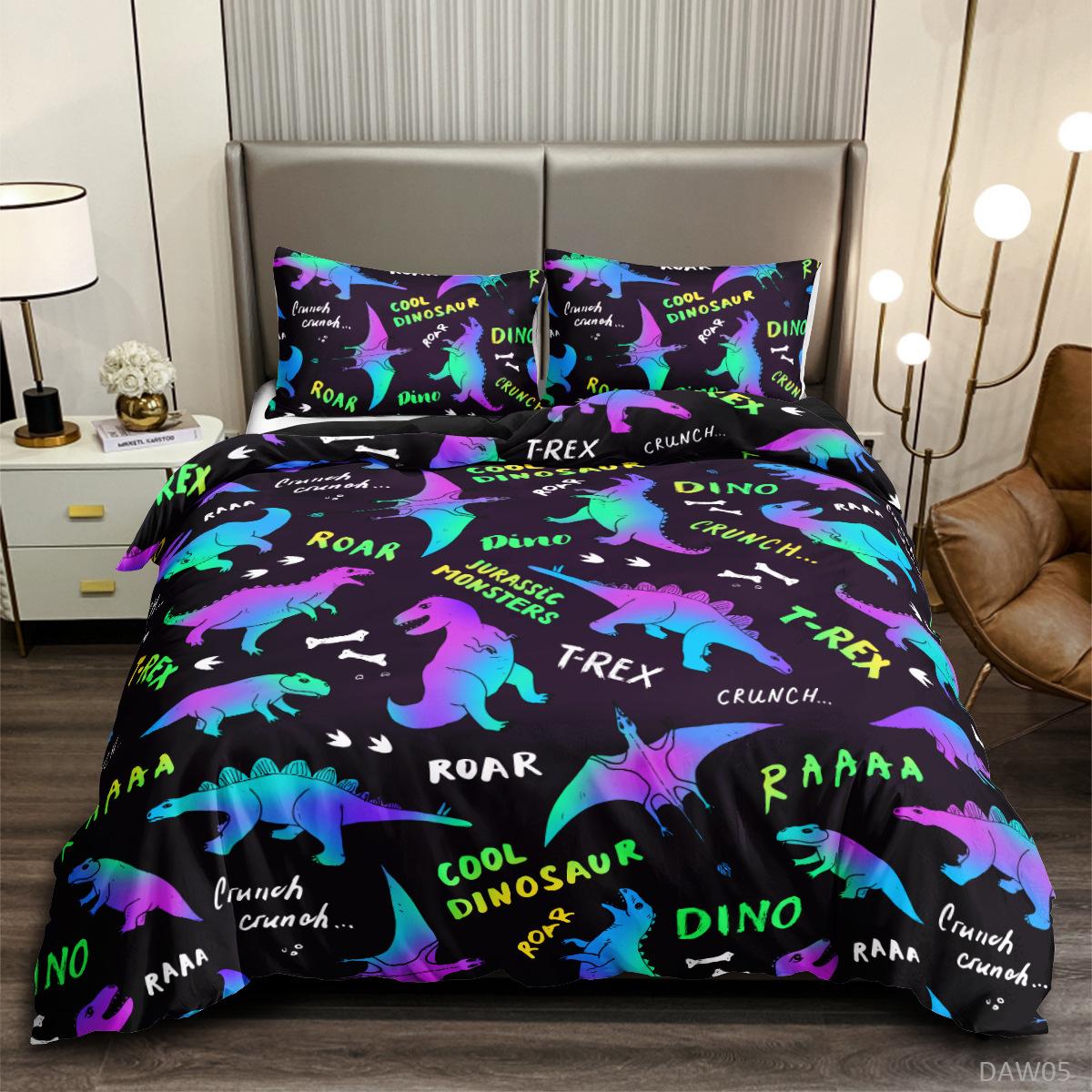 

Modern Dinosaur 3D Digital Printing Quilt Cover Bedding Kit Three-Piece Set 135 * 200 (two-piece set) 90g