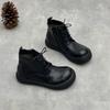 New Women's Boots, Retro Round-toe Lace-up Shoes, Women's Ankle Boots