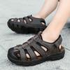 Pánské outdoorové trekové sandály Letní ploché protiskluzové ochrana proti nárazu Rychleschnoucí plážové boty Turistické PU Značkové Velikost 46