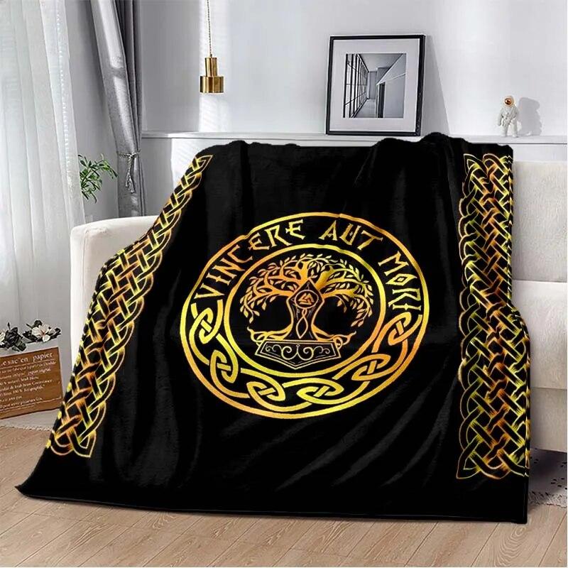 Die Vikings Fashion Blanket-Lightweight Flannel Throw for Sofa and Bed ,Digital Printed Blanket with Soft & Worm Flannel Fabric